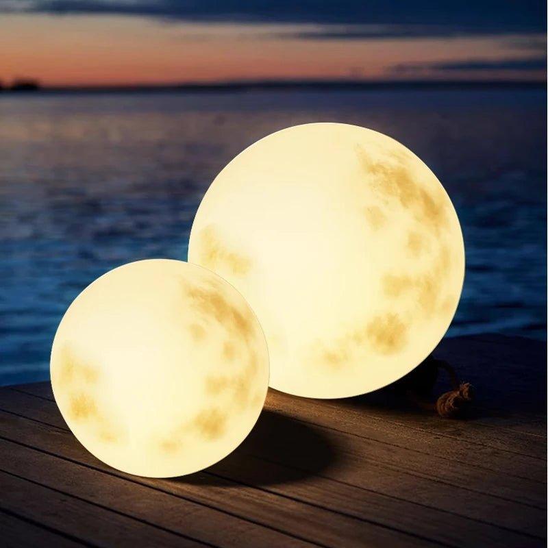 Crescent Moon LED Garden Lamp – Weatherproof with USB Charging