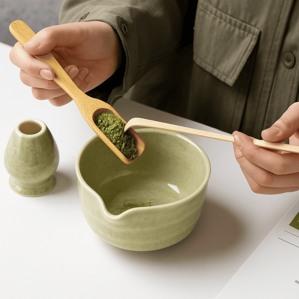 Matcha Set – Ceramic Bowl and Bamboo Tools for Traditional Tea Ceremony