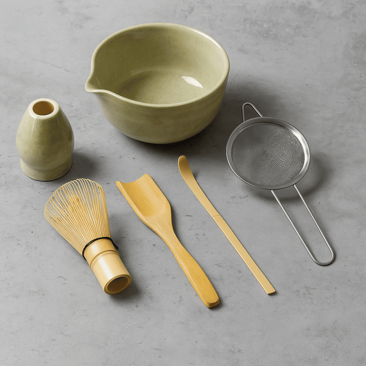 Matcha Set – Ceramic Bowl and Bamboo Tools for Traditional Tea Ceremony