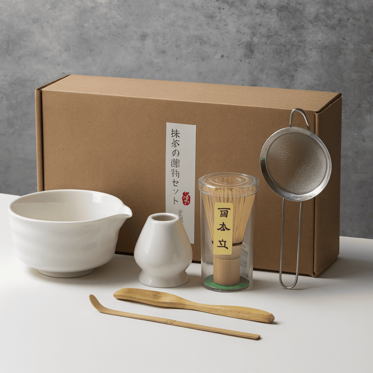 Matcha Set – Ceramic Bowl and Bamboo Tools for Traditional Tea Ceremony
