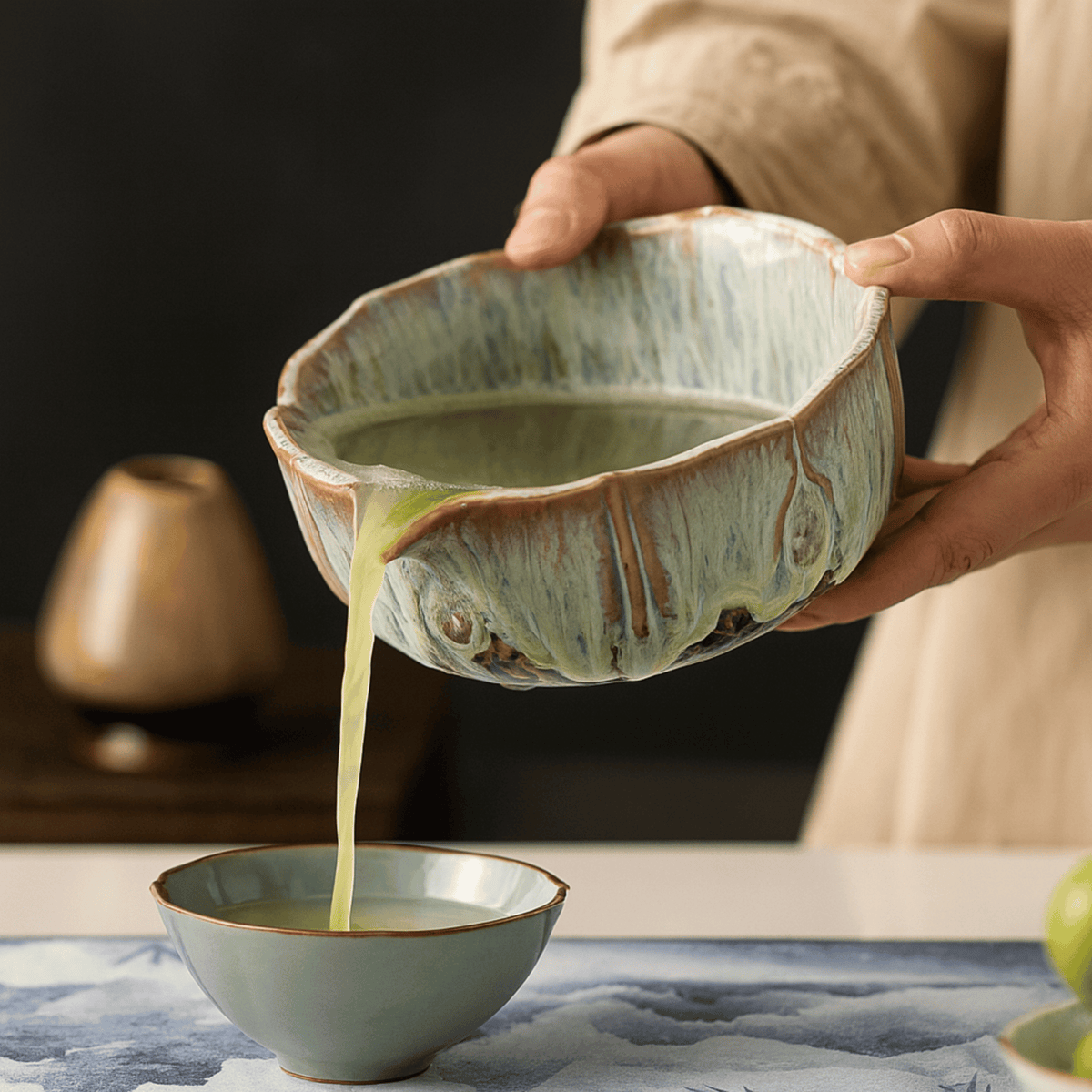 Ceramic Matcha Set – 8 Pieces with Kiln Glaze and Bamboo Tools