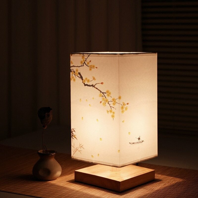 Minimalist Bamboo and Wood Table Lamp – Japanese-Scandinavian Design