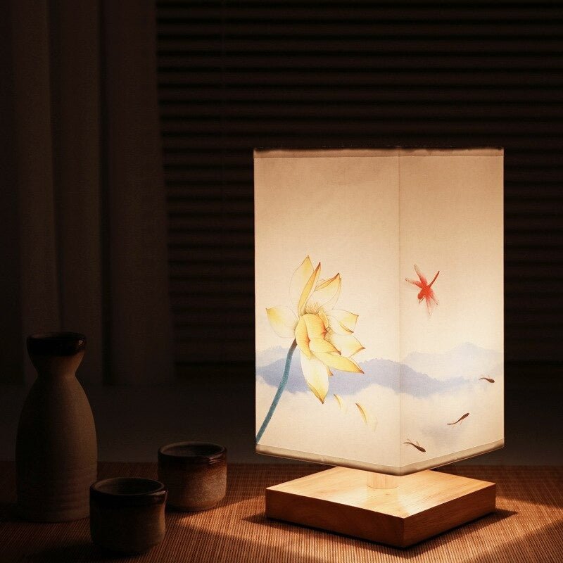 Minimalist Bamboo and Wood Table Lamp – Japanese-Scandinavian Design