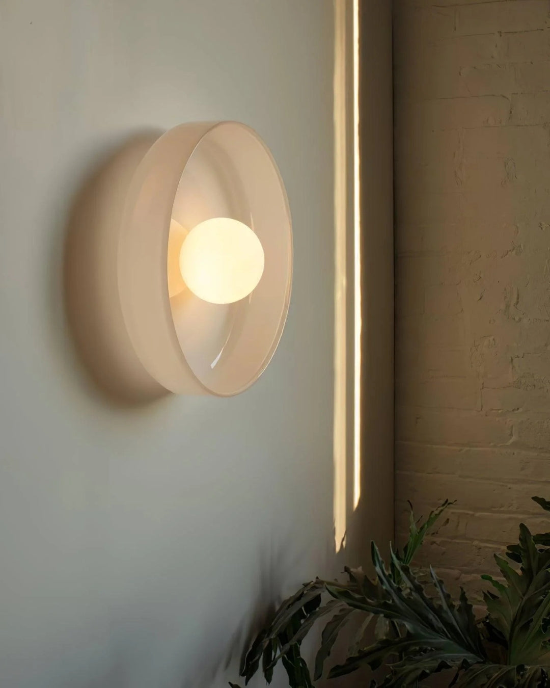 Minimalist Ceiling Light – Floating Glass Globe in Circular Frame