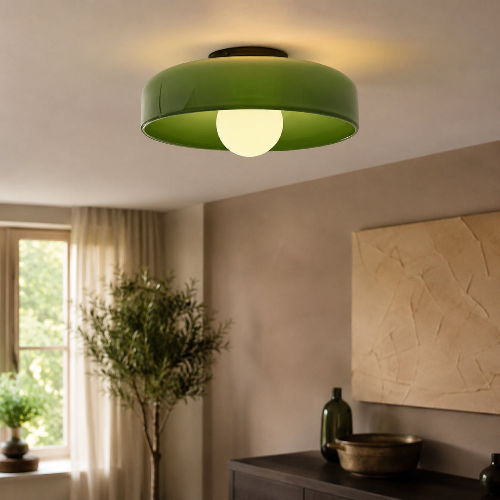 Minimalist Ceiling Light – Floating Glass Globe in Circular Frame