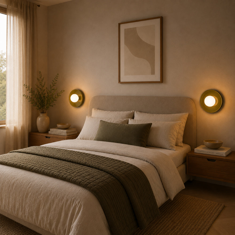 Minimalist Ceiling Light – Floating Glass Globe in Circular Frame
