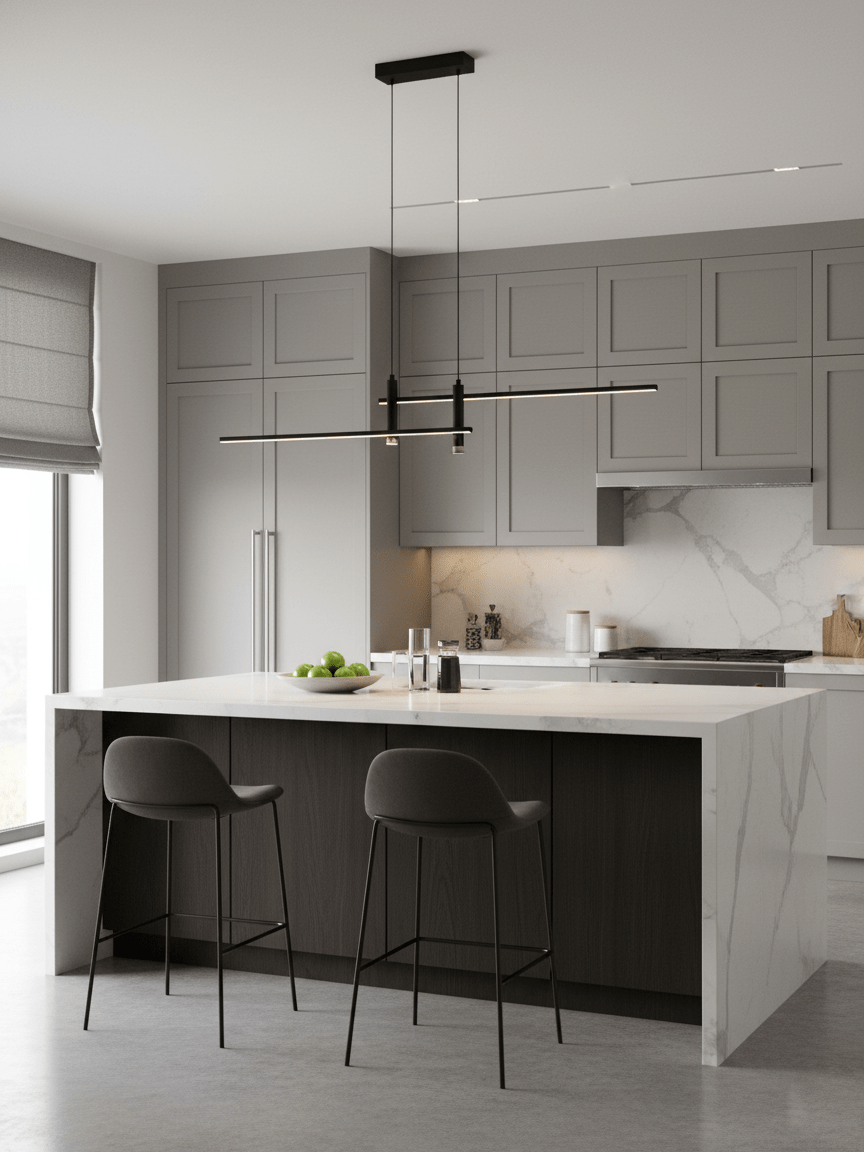 Minimalist Metal Pendant Light – Adjustable Height and Dimmable Light