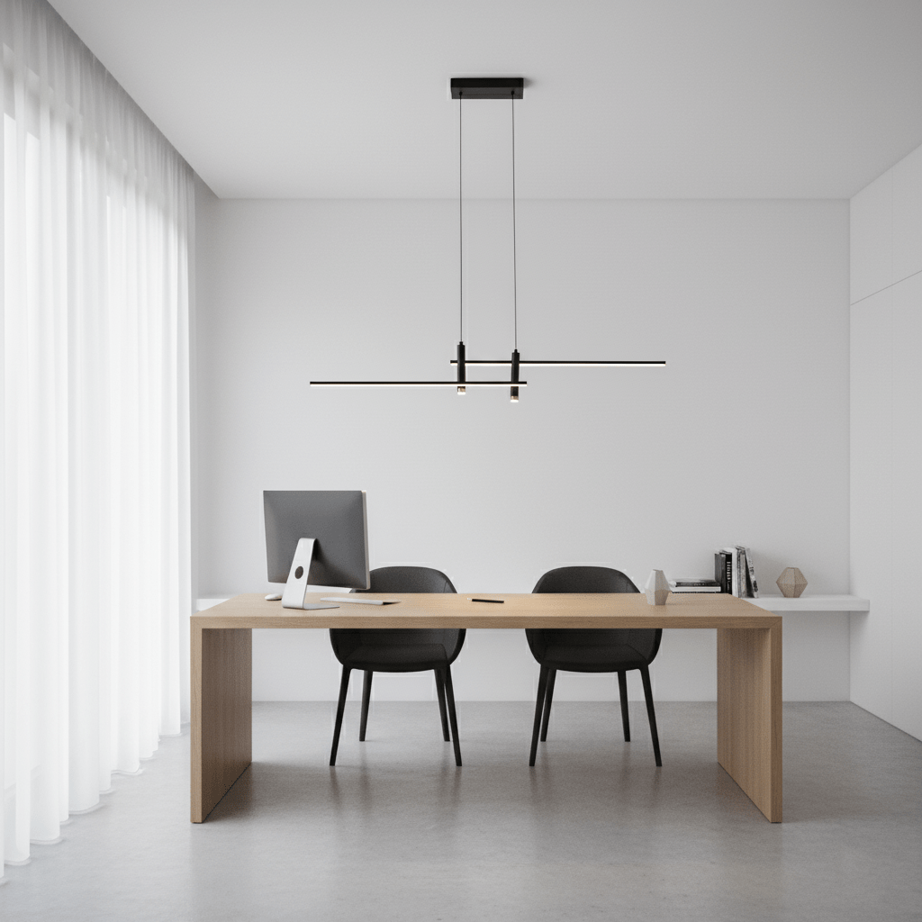 Minimalist Metal Pendant Light – Adjustable Height and Dimmable Light