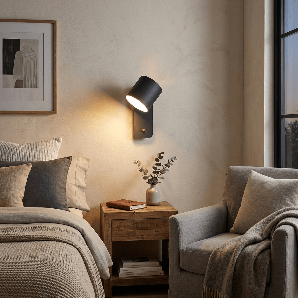 Minimalist Metal Wall Light – Swivel Spot Design with Flexible Beam Direction