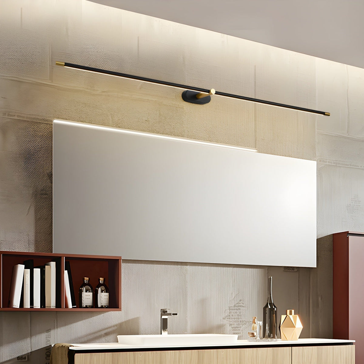 Minimalist Metal and Acrylic Wall Light – Rechargeable with Touch Control