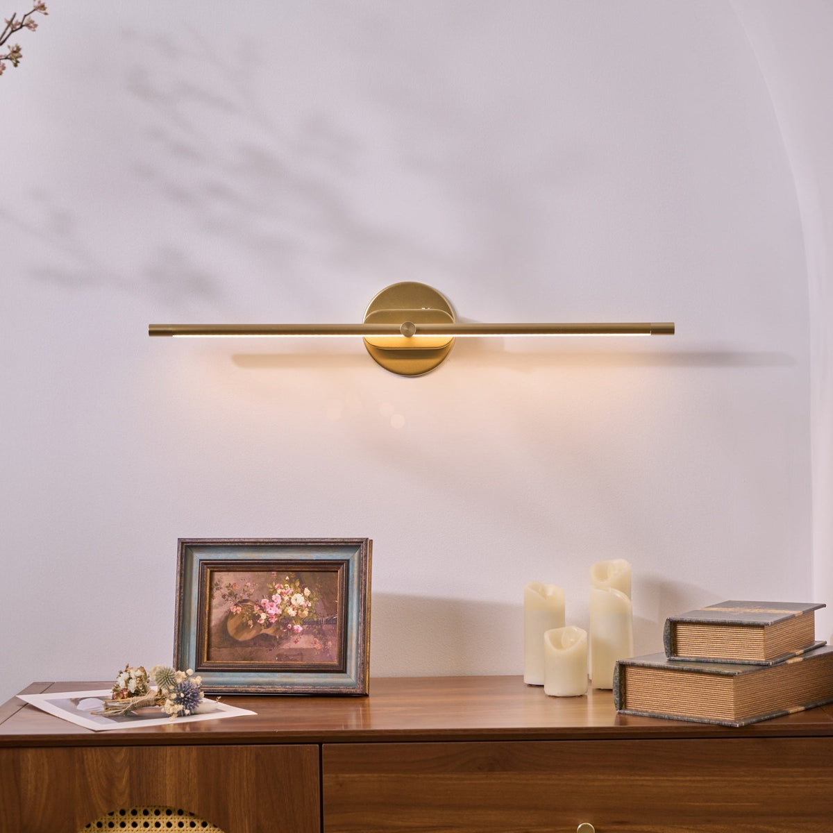 Minimalist Metal and Acrylic Wall Light – Rechargeable with Touch Control