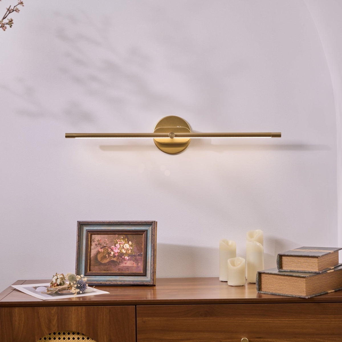 Minimalist Metal and Acrylic Wall Light – Rechargeable with Touch Control