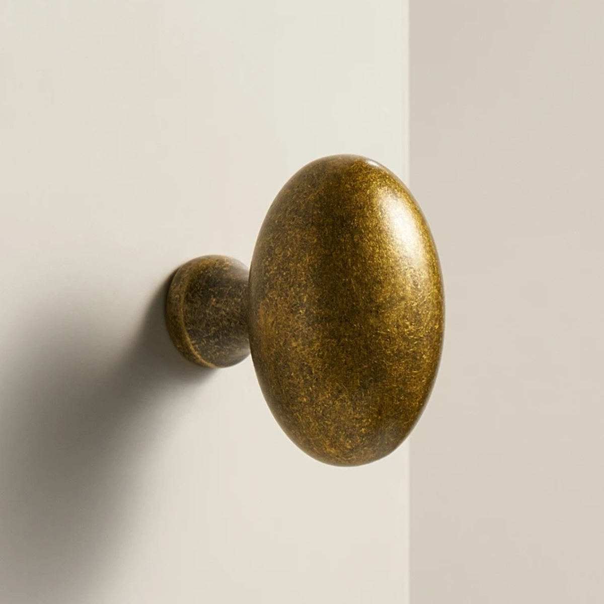 Antique Brass Furniture Knob – Solid Construction with Vintage Finish