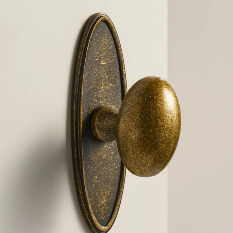 Antique Brass Furniture Knob – Solid Construction with Vintage Finish