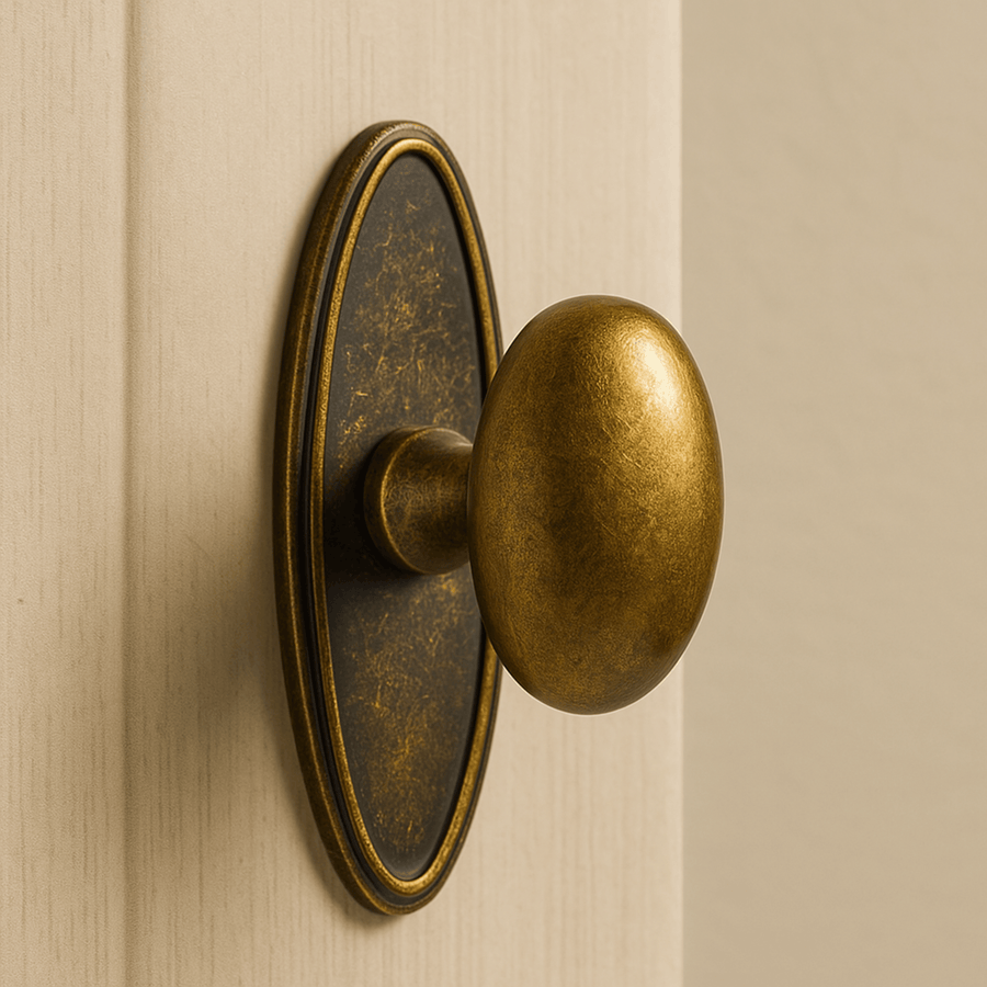 Antique Brass Furniture Knob – Solid Construction with Vintage Finish