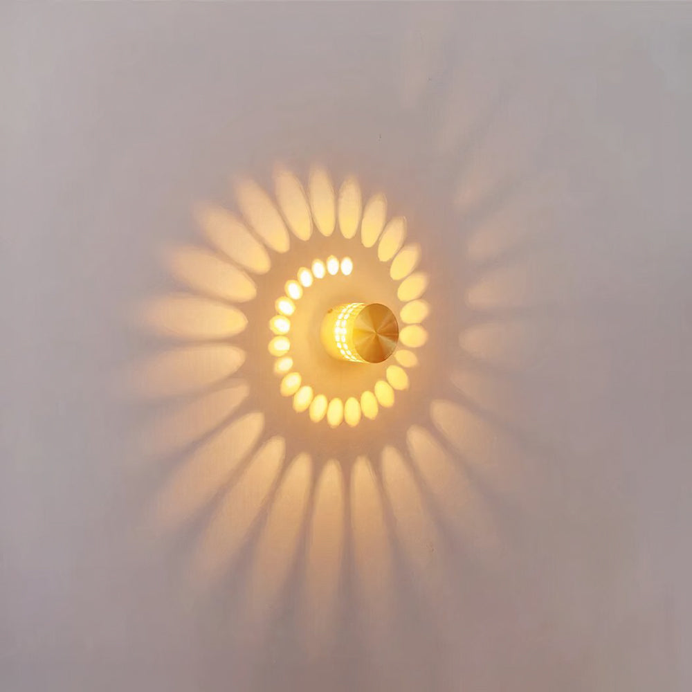 Modern LED Wall Light – Spiral Light Pattern