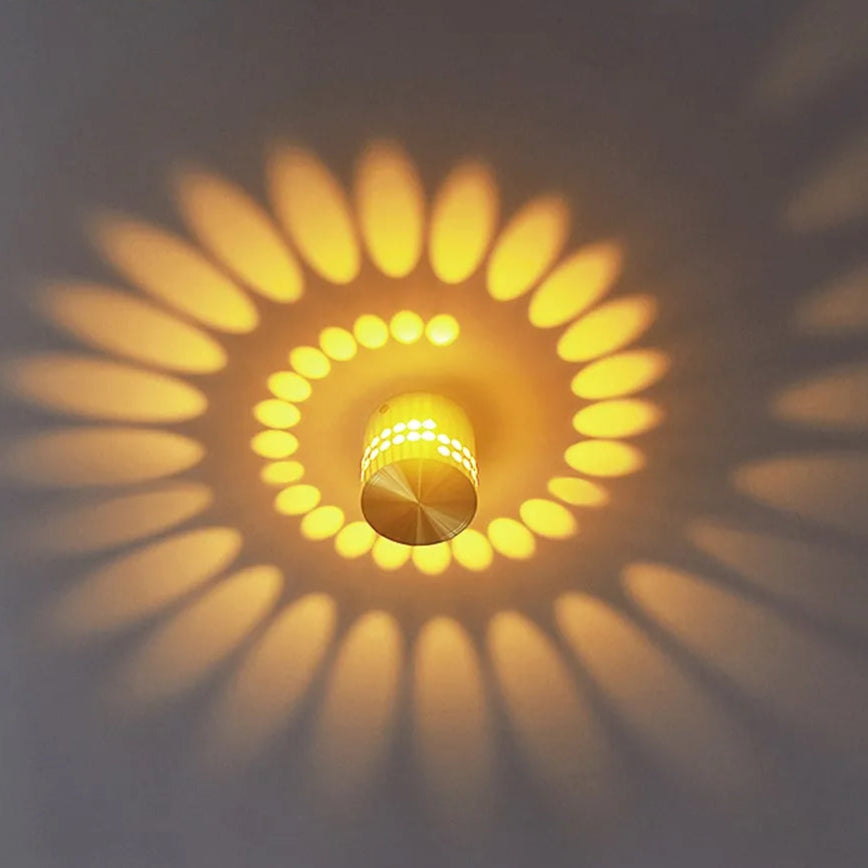 Modern LED Wall Light – Spiral Light Pattern