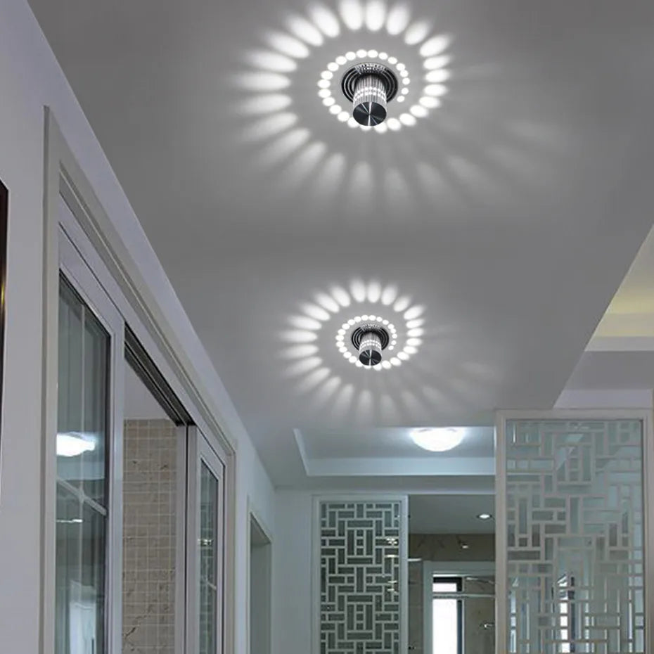 Modern LED Wall Light – Spiral Light Pattern