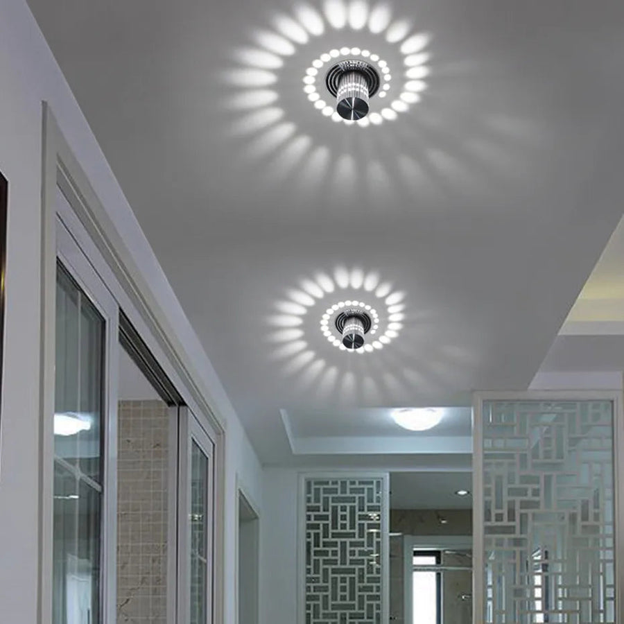 Modern LED Wall Light – Spiral Light Pattern