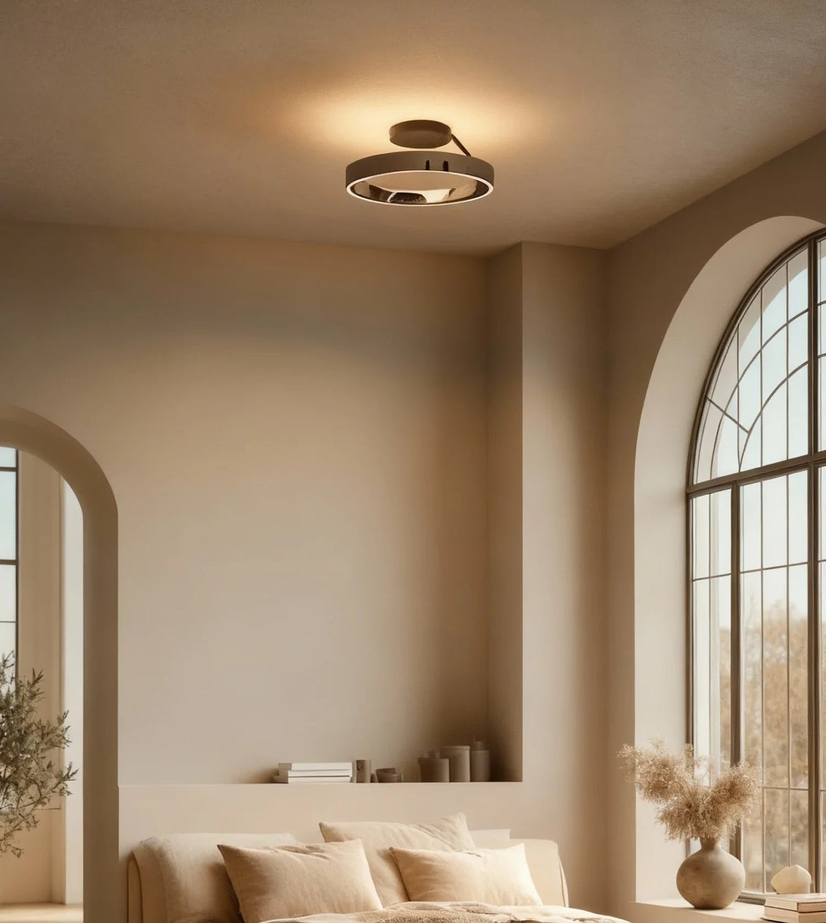 Modern Aluminum Ceiling Light – Floating Ring Design with Adjustable Brightness