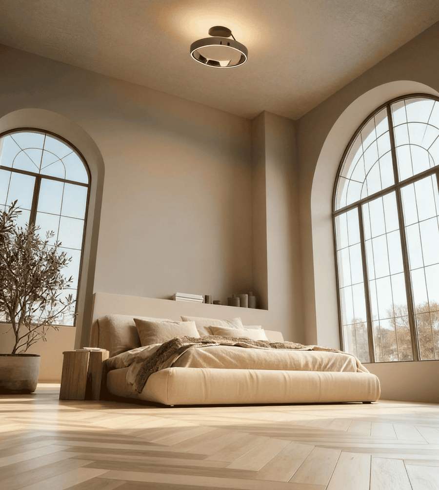 Modern Aluminum Ceiling Light – Floating Ring Design with Adjustable Brightness