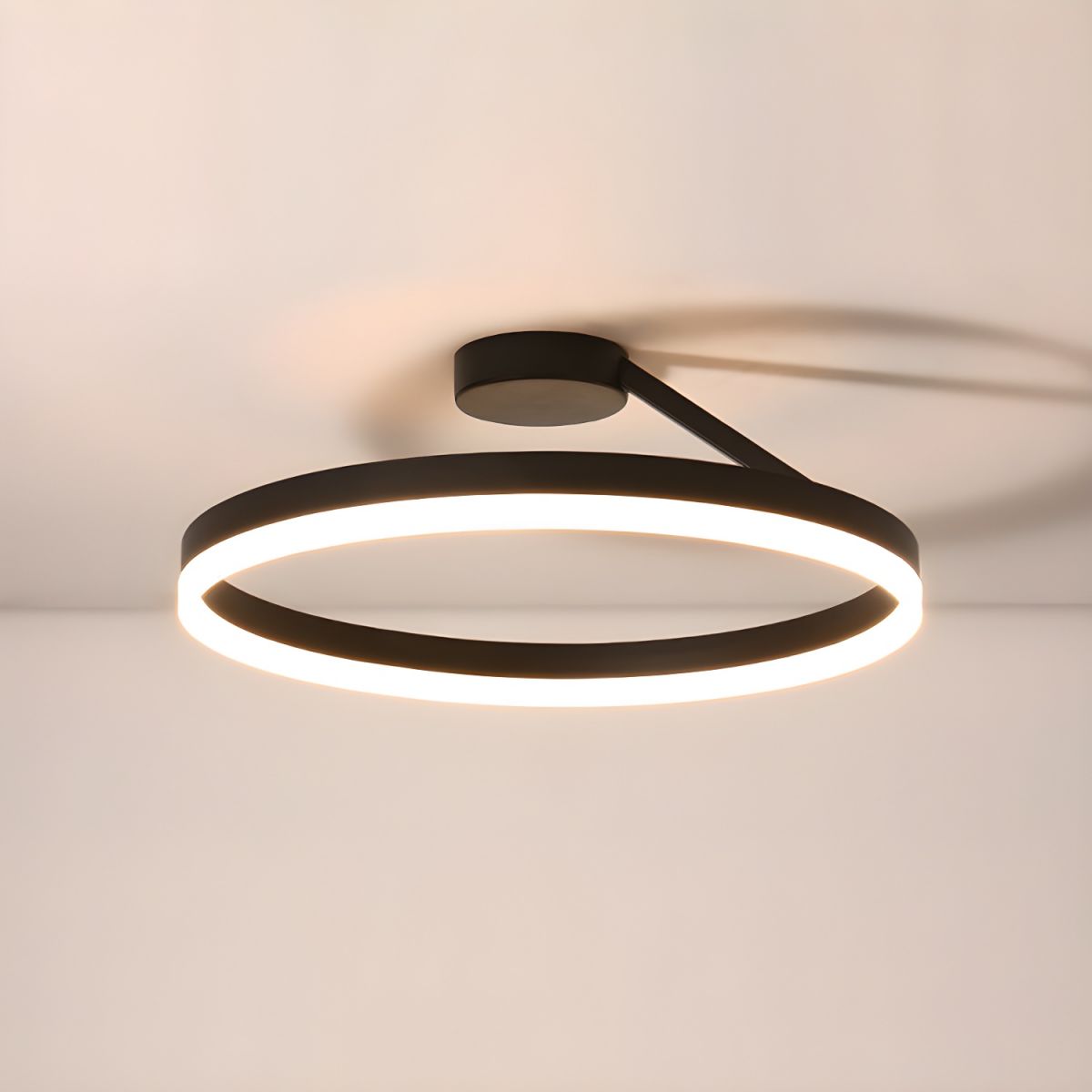 Modern Aluminum Ceiling Light – Floating Ring Design with Adjustable Brightness