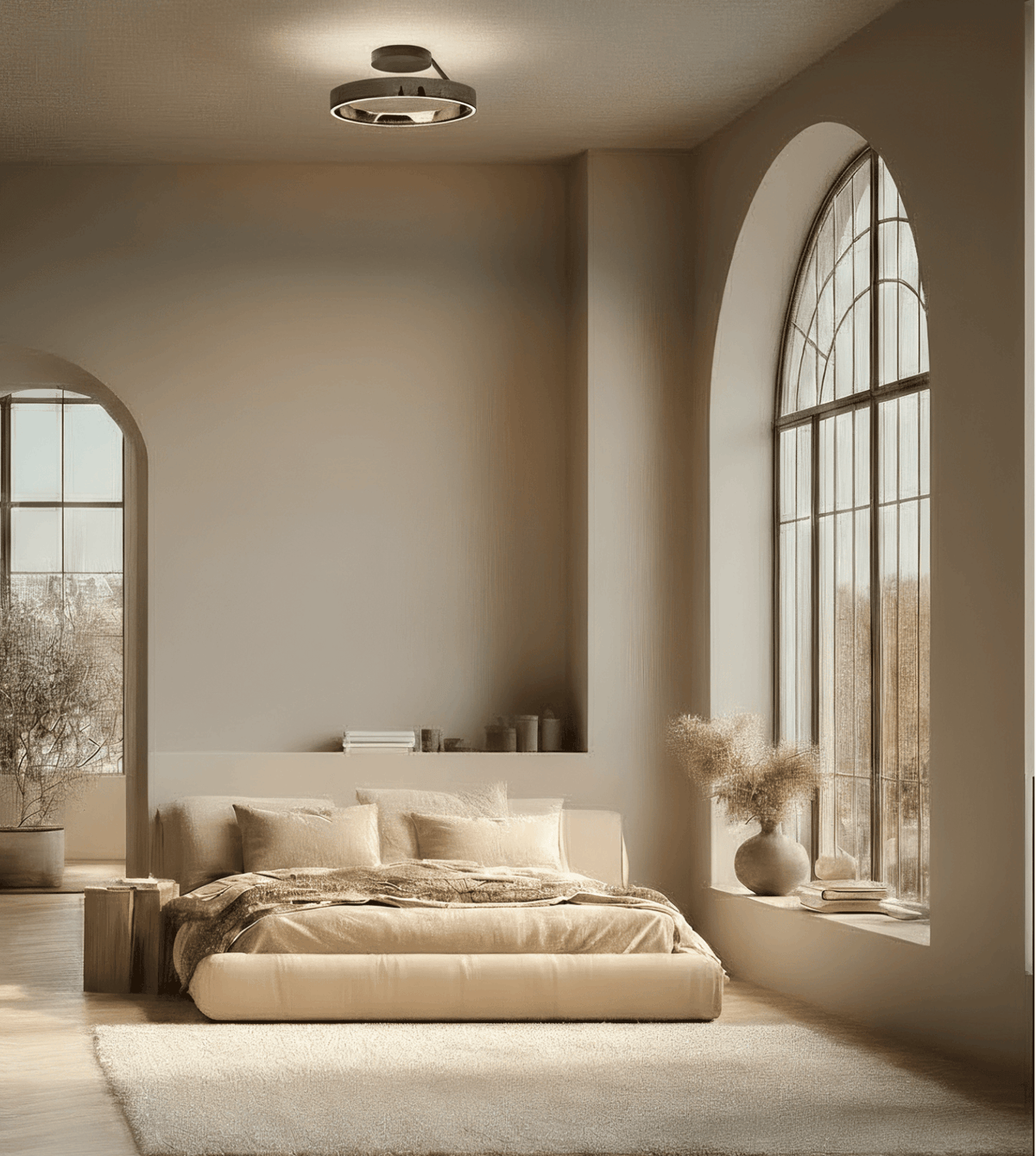 Modern Aluminum Ceiling Light – Floating Ring Design with Adjustable Brightness