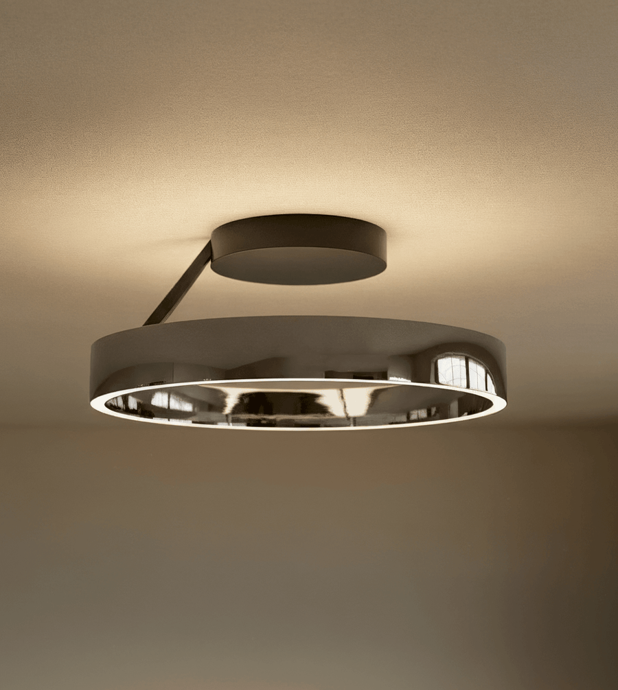Modern Aluminum Ceiling Light – Floating Ring Design with Adjustable Brightness