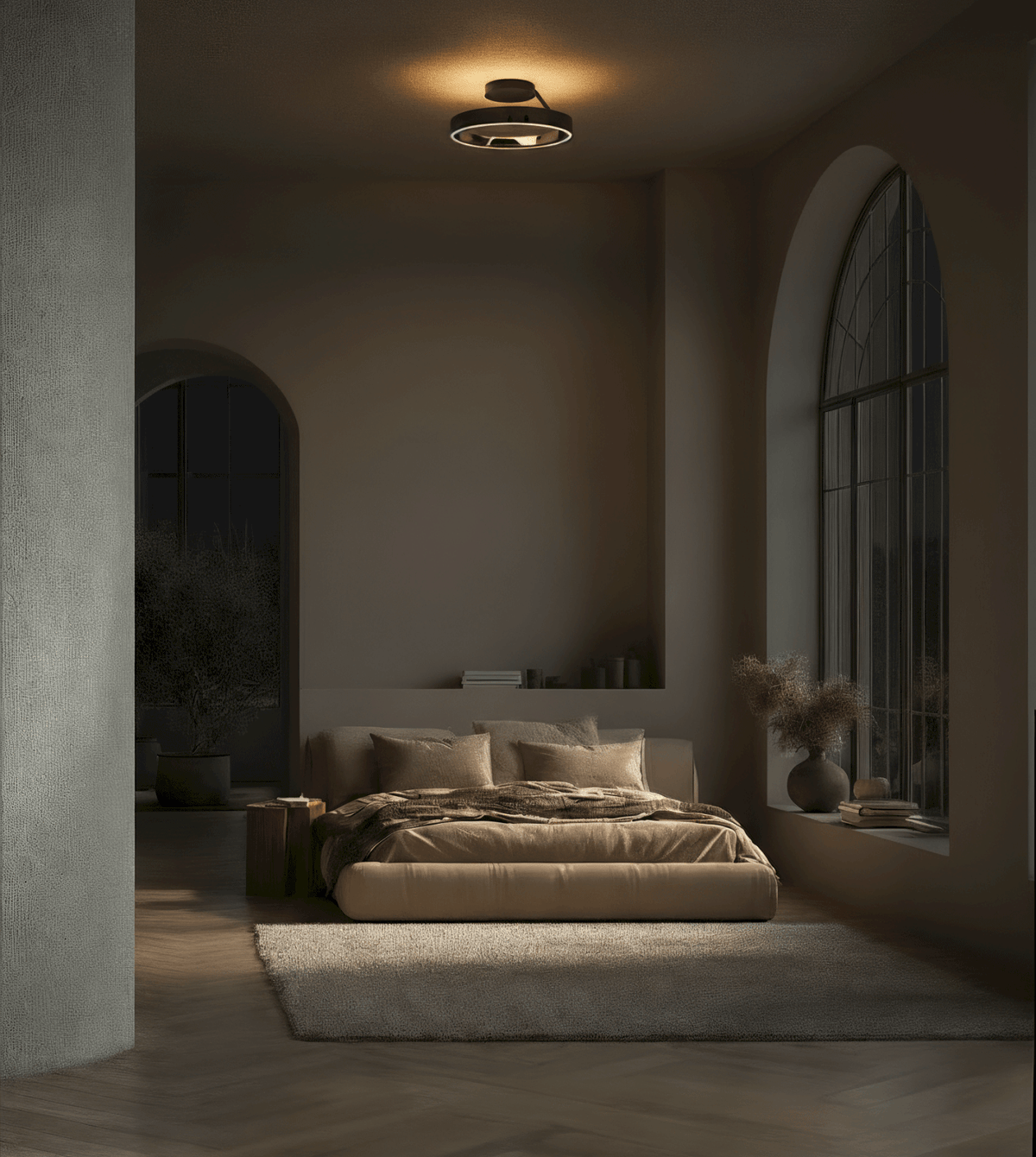 Modern Aluminum Ceiling Light – Floating Ring Design with Adjustable Brightness