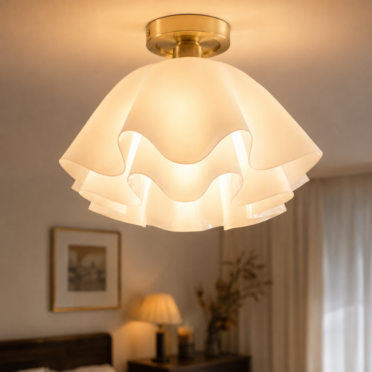 Modern Metal Ceiling Light – Warm Lighting for Living Room and Bedroom