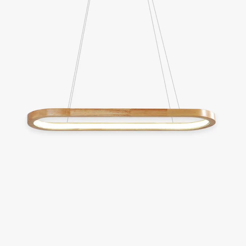 Modern Oval Pendant Light – Wood and Acrylic Ceiling Light for Indoor Lighting
