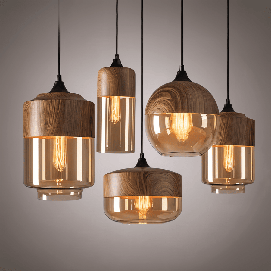 Nordic Ceiling Light – Retro Glass Design with Adjustable Height and Cozy Lighting