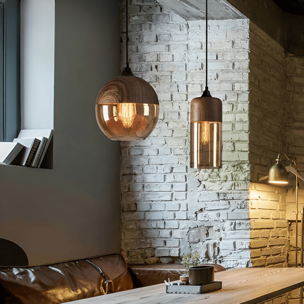 Nordic Ceiling Light – Retro Glass Design with Adjustable Height and Cozy Lighting