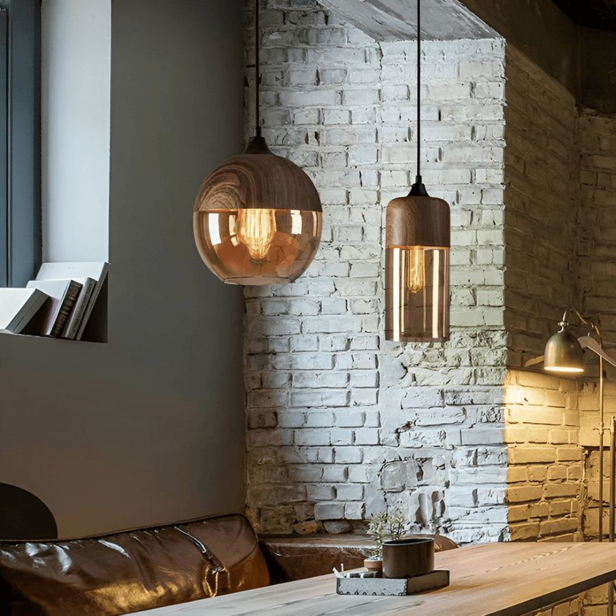 Nordic Ceiling Light – Retro Glass Design with Adjustable Height and Cozy Lighting