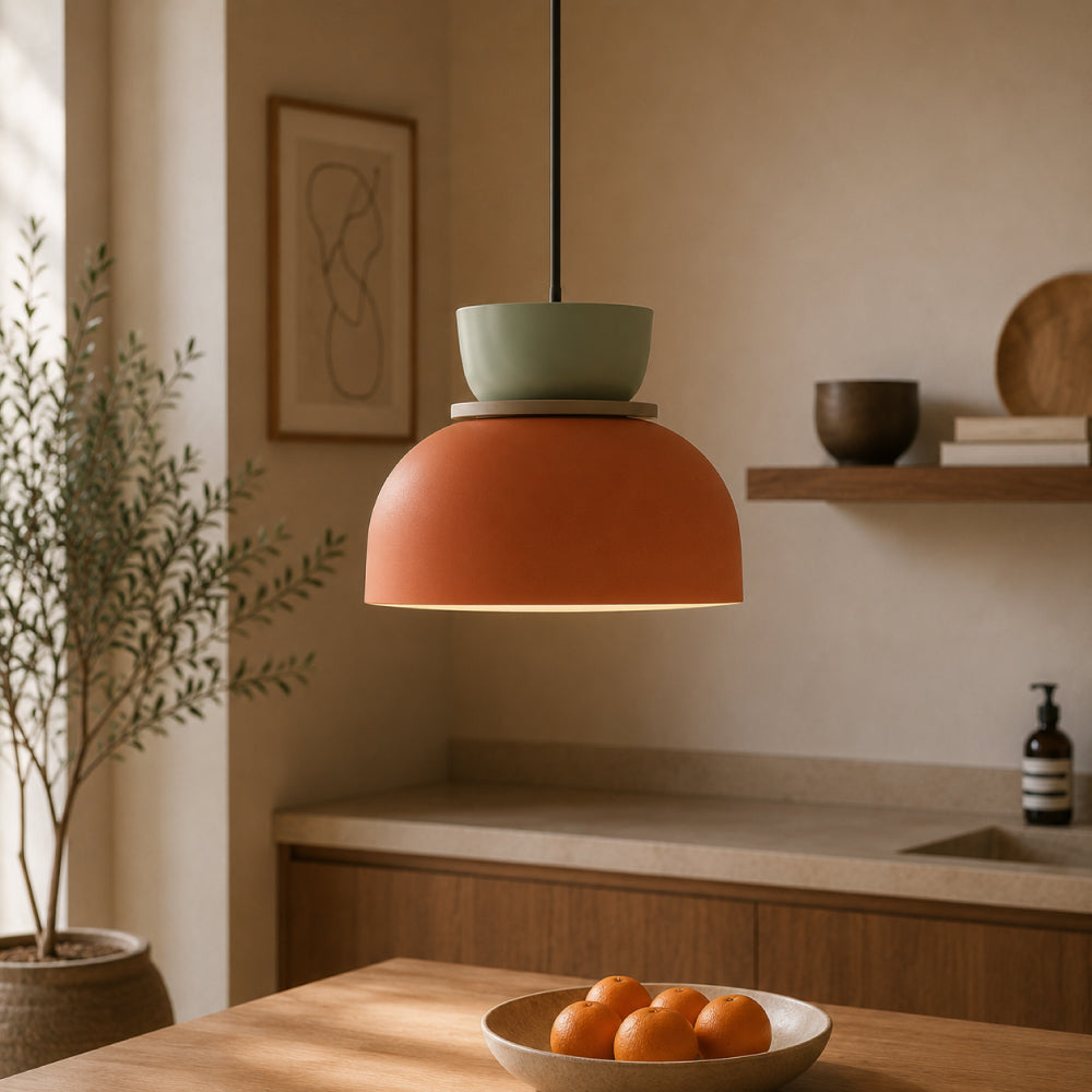 Nordic Dining Pendant Light – Colorful Bowls in Layered Design