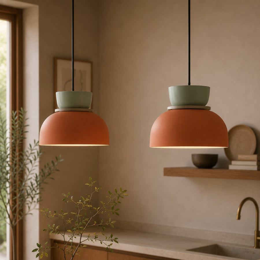 Nordic Dining Pendant Light – Colorful Bowls in Layered Design