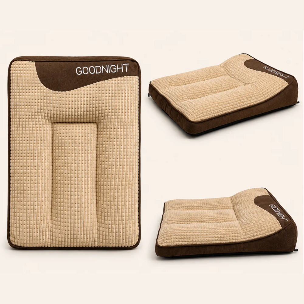Large Orthopedic Dog Bed with Raised Neck Support and Scratch-Resistant Surface
