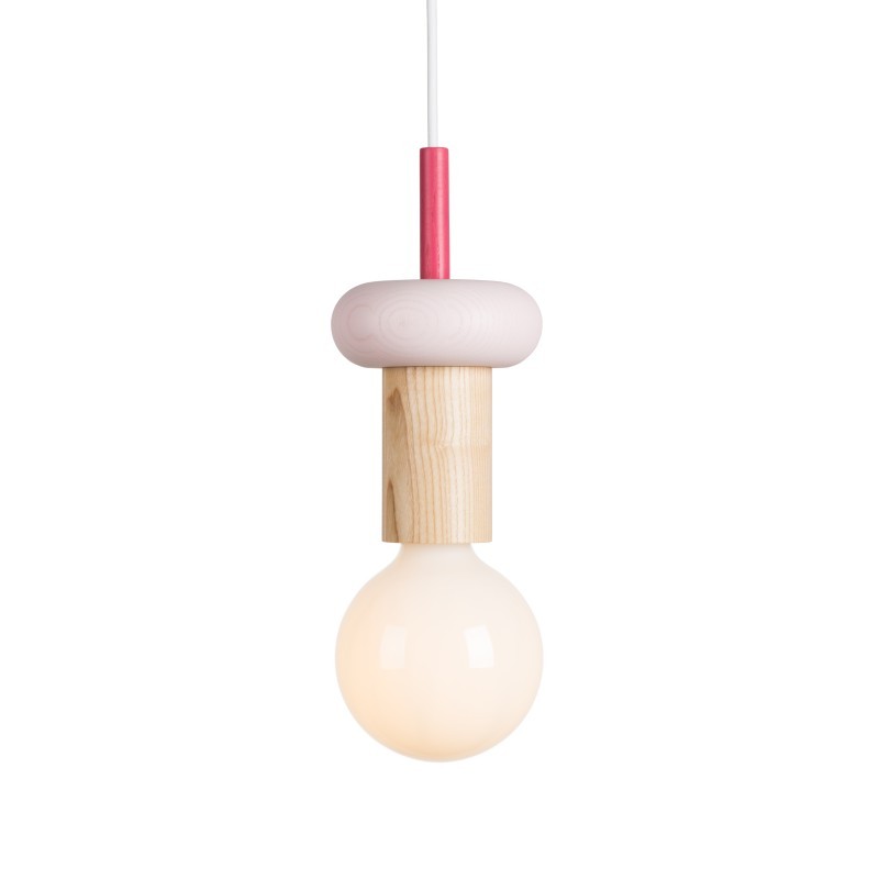 Ash Wood Pendant Light – Geometric Design with Adjustable Colors