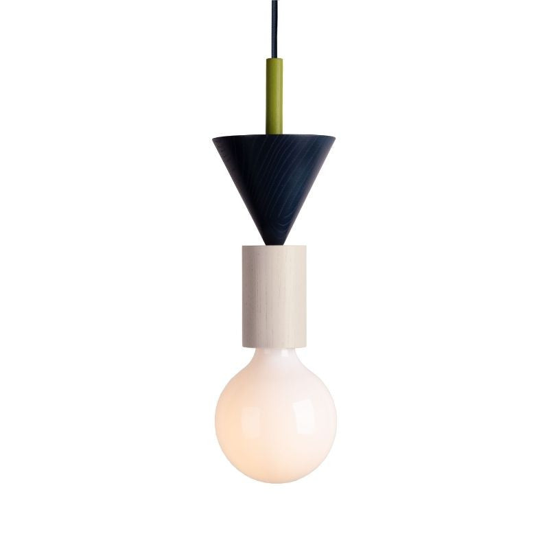 Ash Wood Pendant Light – Geometric Design with Adjustable Colors