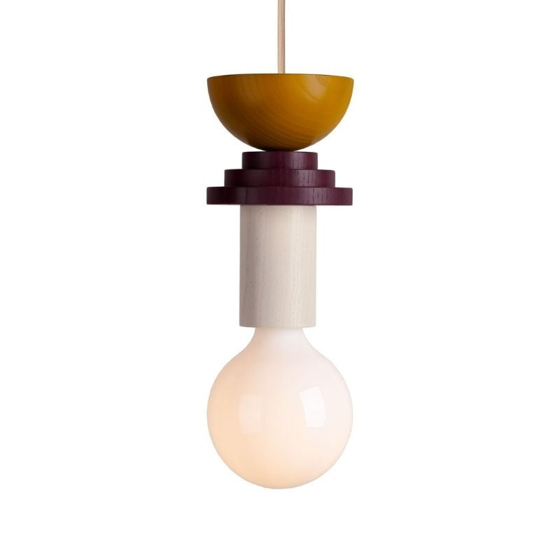 Ash Wood Pendant Light – Geometric Design with Adjustable Colors