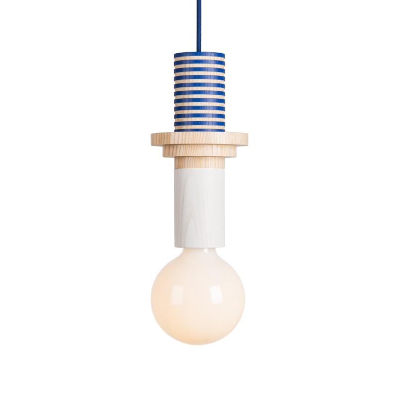 Ash Wood Pendant Light – Geometric Design with Adjustable Colors