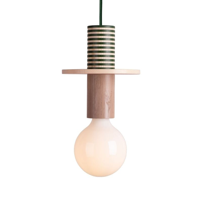 Ash Wood Pendant Light – Geometric Design with Adjustable Colors