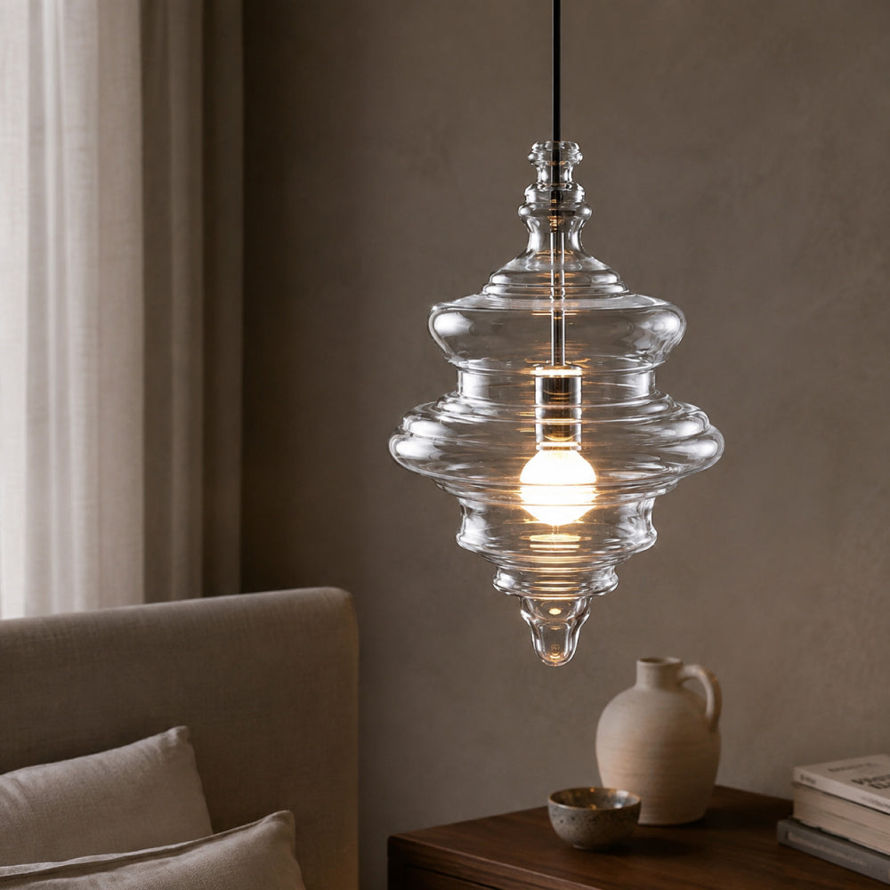 Metal and Glass Pendant Light – Elegant Design in Multiple Sizes