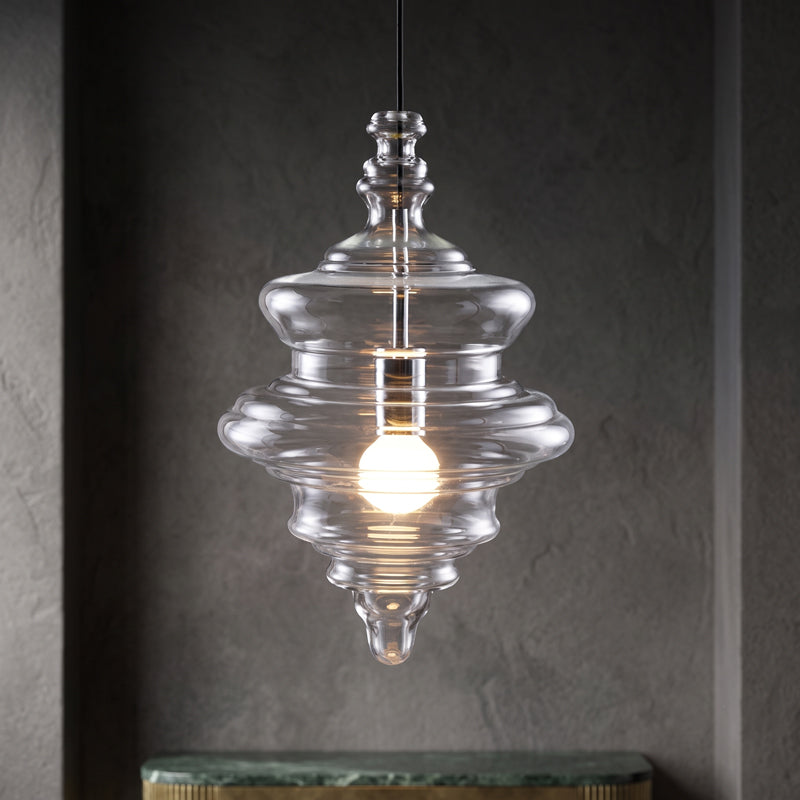 Metal and Glass Pendant Light – Elegant Design in Multiple Sizes