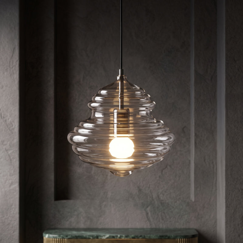 Metal and Glass Pendant Light – Elegant Design in Multiple Sizes