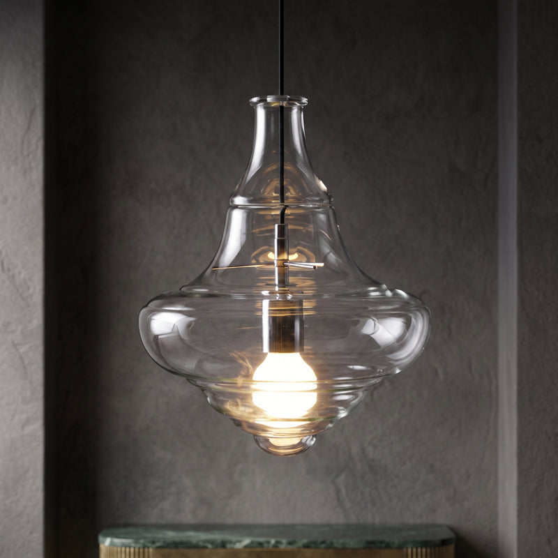 Metal and Glass Pendant Light – Elegant Design in Multiple Sizes