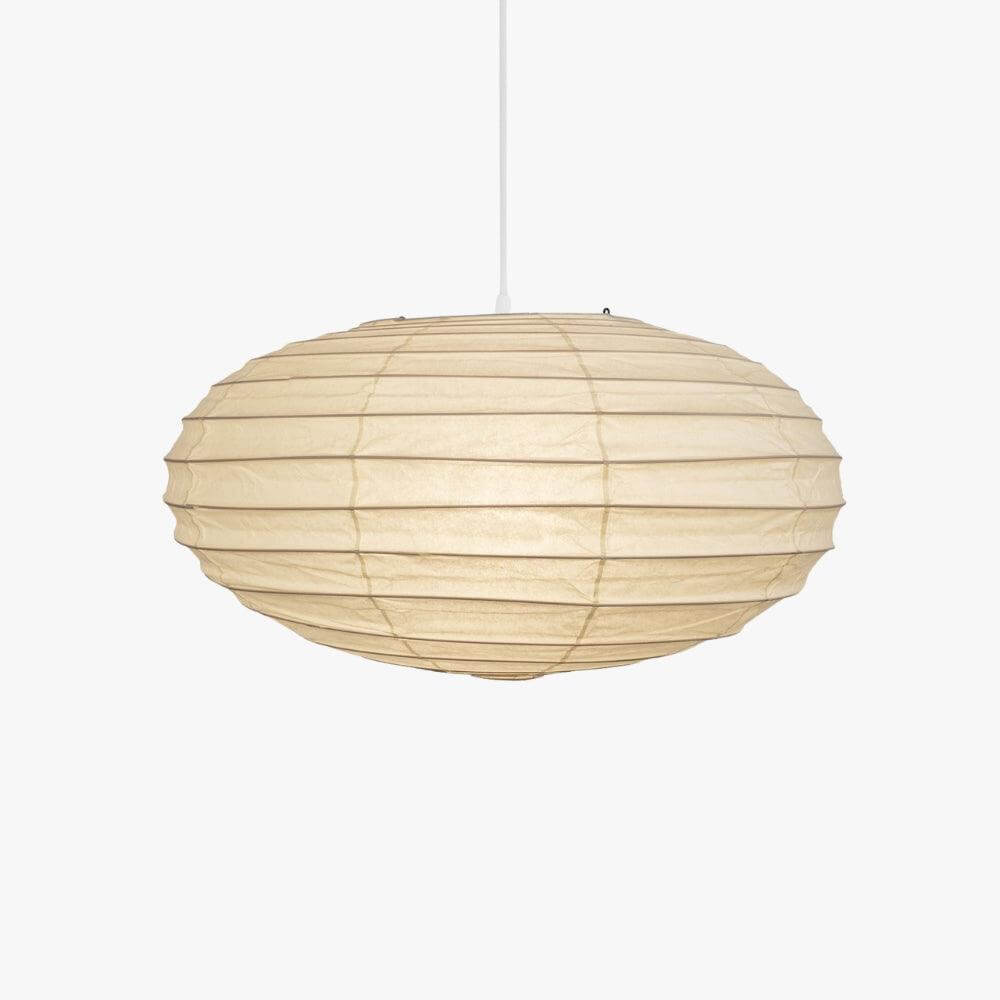 Washi Paper Pendant Light – Oval Japanese Paper Lamp