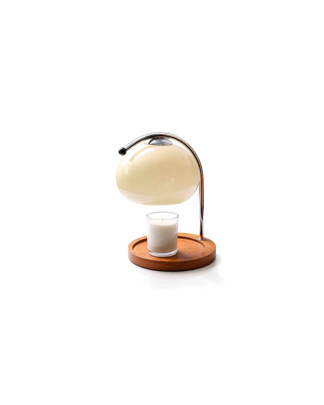 Retro Candle Warmer Table Lamp – Dimmable with Wooden Base
