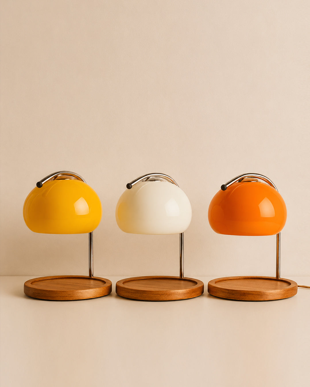Retro Candle Warmer Table Lamp – Dimmable with Wooden Base