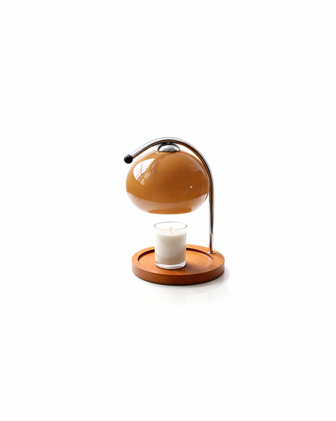 Retro Candle Warmer Table Lamp – Dimmable with Wooden Base